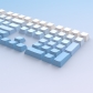 Sky Blue 104+29 Keys PBT Doubleshot Side Legends Keycaps Set Cherry Profile for MX Keyboard